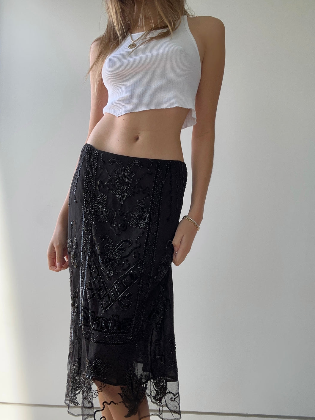 1990's Dolce Gabbana Beaded Skirt