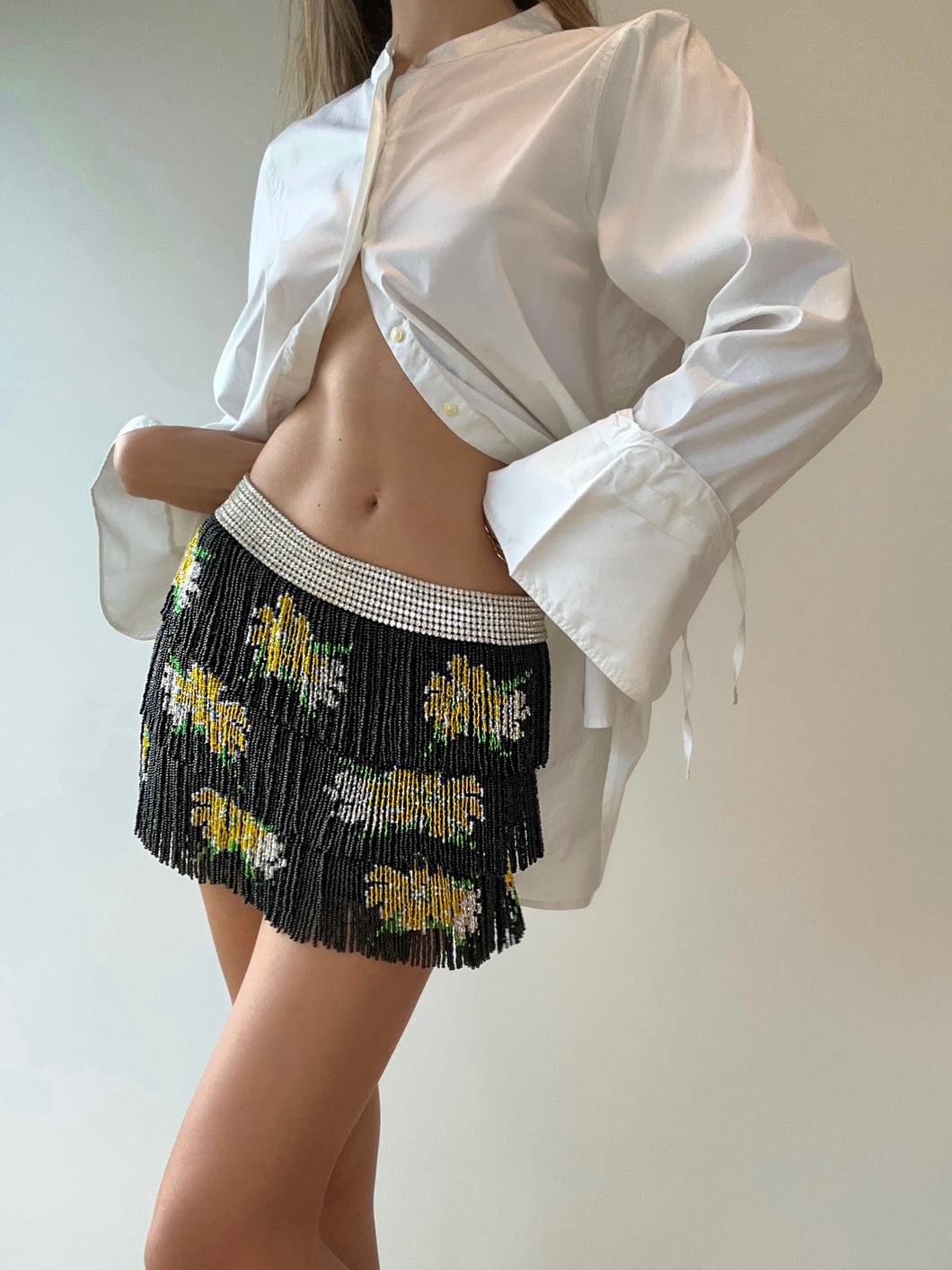 Spring/Summer 2000 Dolce & Gabbana Runway Silk Beaded Mini Skirt