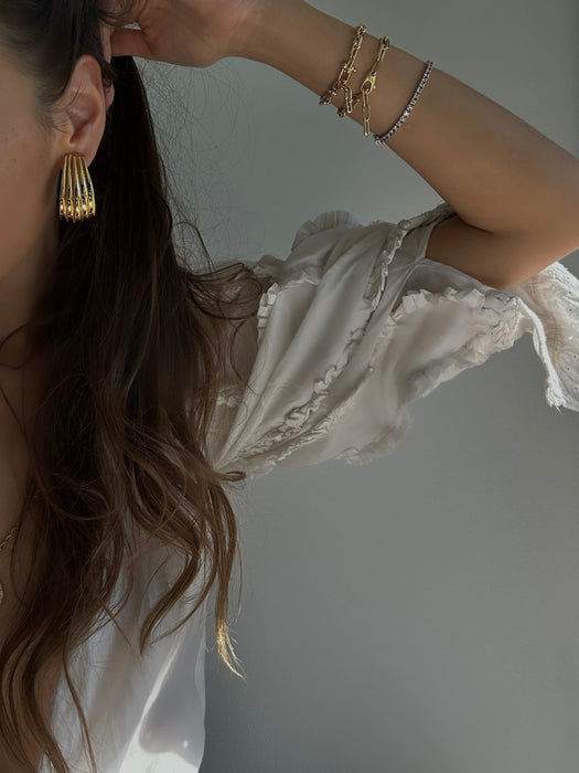 1990's Givenchy Large Half Moon Earrings