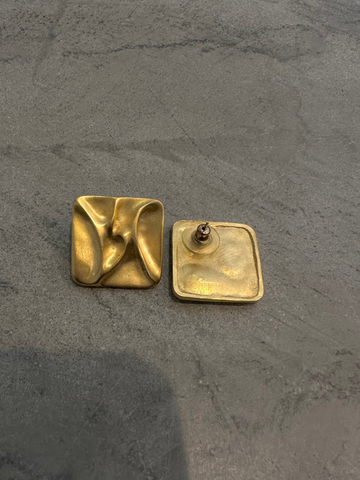 1990's Minimalist Square Brushed Gold Tone