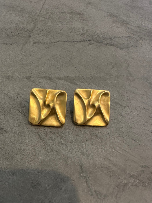 1990's Minimalist Square Brushed Gold Tone