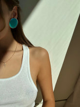 Load image into Gallery viewer, Vintage Yves Saint Laurent Chunky Teal Earrings
