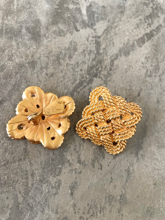 1990's Yves Saint Laurent Square Knot Earrings