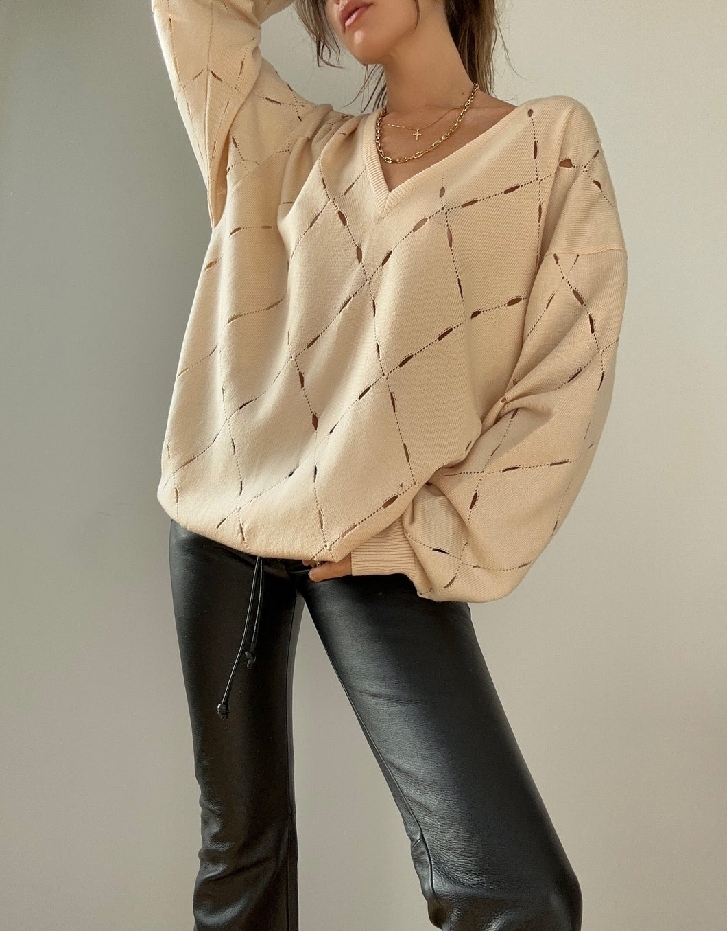 S/S 1994 Versace READY-TO-WEAR Beige Sweater