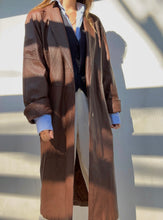 Load image into Gallery viewer, Vintage Pelle New York Brown Geniune Leather Trench
