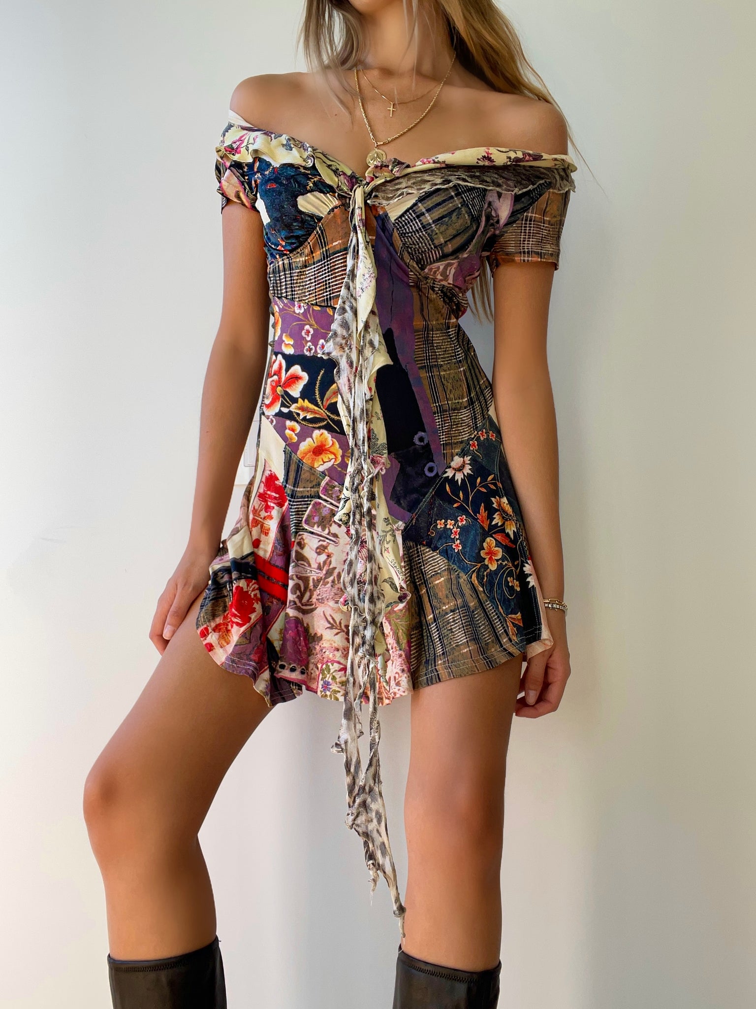Vintage Cavalli Patchwork Mini Dress villa amour vintage Vintage Cavalli Patchwork Mini Dress villa amour vintage