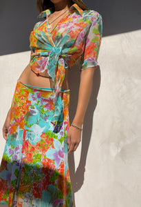 2000's Versace Silk Skirt Set