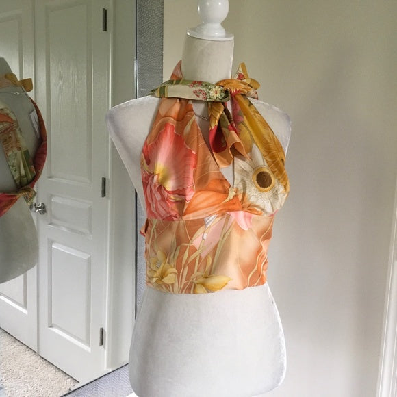 Salvator Ferragamo Backless Silk Top