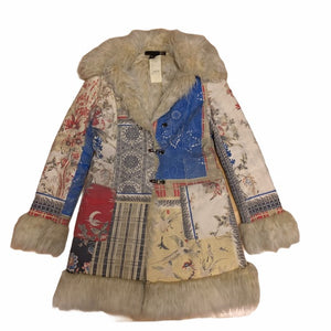 RARE Vintage Just Cavalli Faux Fur Suede Coat