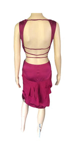 Gucci S/S 2005 Runway Bustier Open Cutout Back Silk Dress