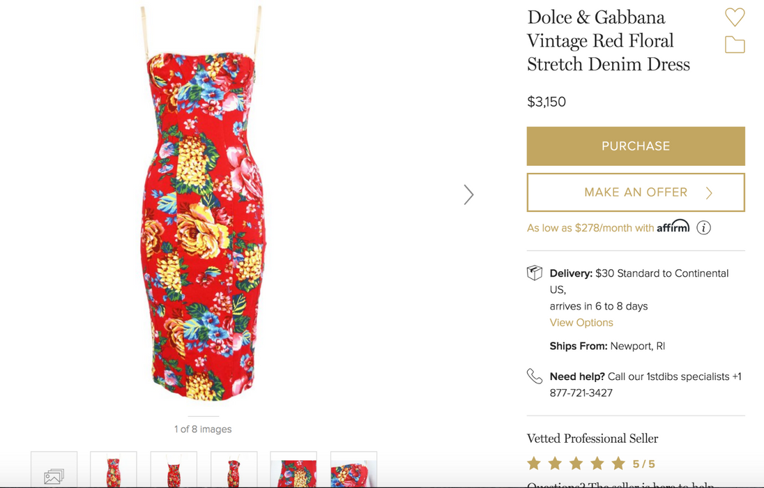 Vintage 1990's Dolce Gabbana Bustier Gown