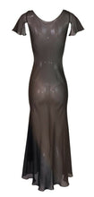 Load image into Gallery viewer, Vintage 1997 Gucci by Tom Ford Sheer Silk Brown Blue Ombre Dress
