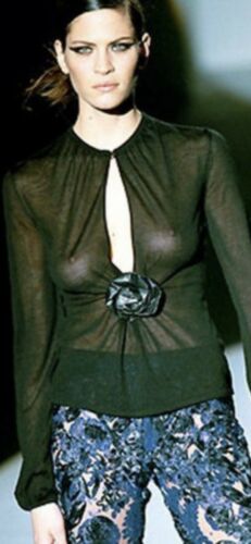 FW 1999 Gucci by Tom Ford Blouse with Leather Rose